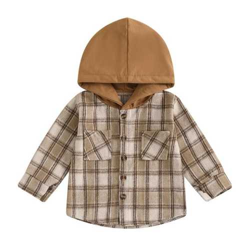 Baby Boy Long Sleeve Plaid Hooded Shirt
– The Trendy Toddlers