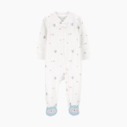 Carter's 2-Way Zip Cotton Sleep & Play Pajamas - Ivory, 0-3 M