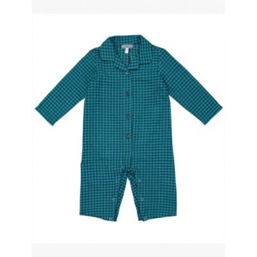 Boy's Kids' Checkered Flannel Romper - Petit Confection 3m