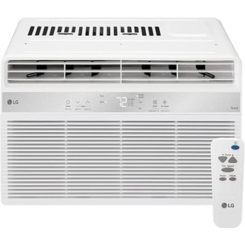 LG LW6024RSMX Window Air Conditioner, Wi-Fi Enabled w/Remote, for Small Room (260 Sq.Ft.), Quiet Operation, 115V, 6,000 BTU, White