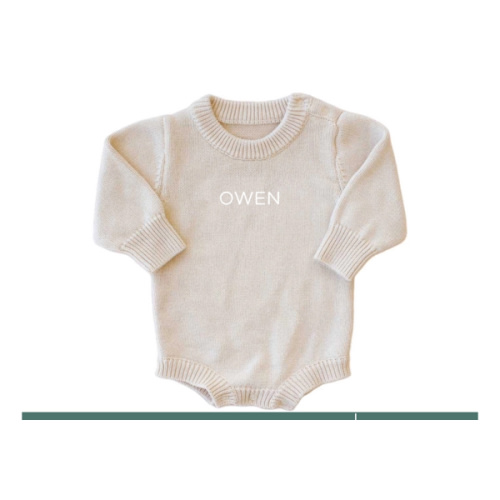 Personalized Knit Sweater Bubble Romper | Solid