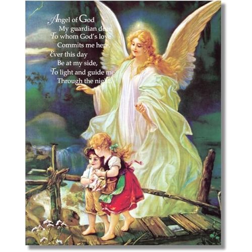 Guardian Angel of God Poem Protecting Children Art Print 8x10" Great Gift Idea