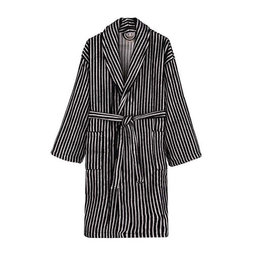 Stripe Dot Robe - Black