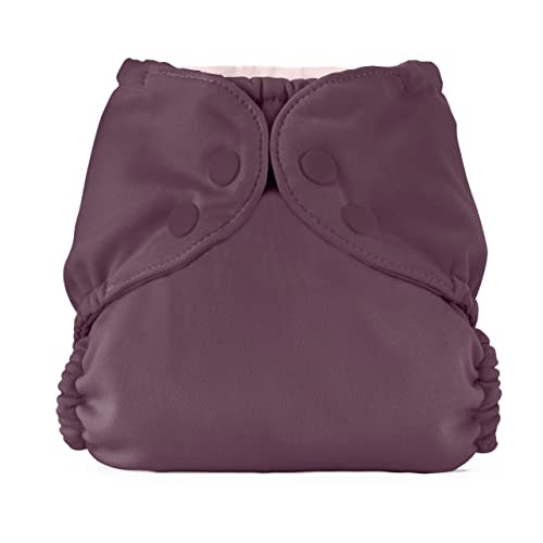 Esembly Cloth Diaper Outer, Swim Diaper, Waterproof Cloth Diaper Cover, Leak-Proof and Breathable Layer Over Prefolds, Flats or Fitteds, Reusable Diaper with Snap Closure - Size 1 (7-17lbs), Plum