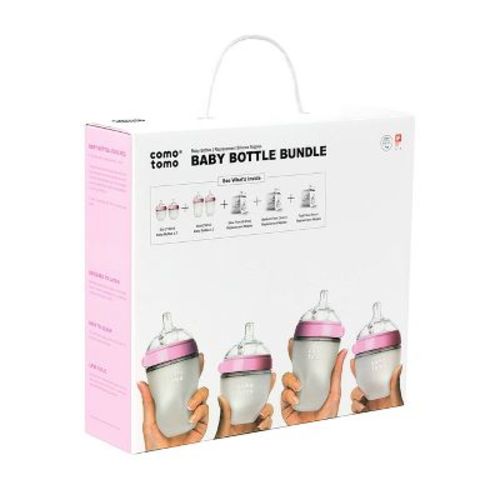 Comotomo Baby Bottle Gift Set - Pink - 10ct