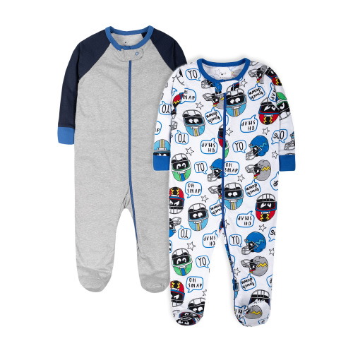 Little Star Organic Baby Boy 2Pk Sleep n Play, Size NB-9M