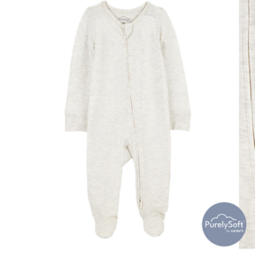 Grey Baby Solid 2-Way Zip PurelySoft Sleeper Pyjamas - Green | Carter’s Oshkosh Canada