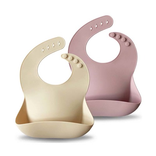 Silicone Baby Bib (Pale Mauve/Shifting Sand)