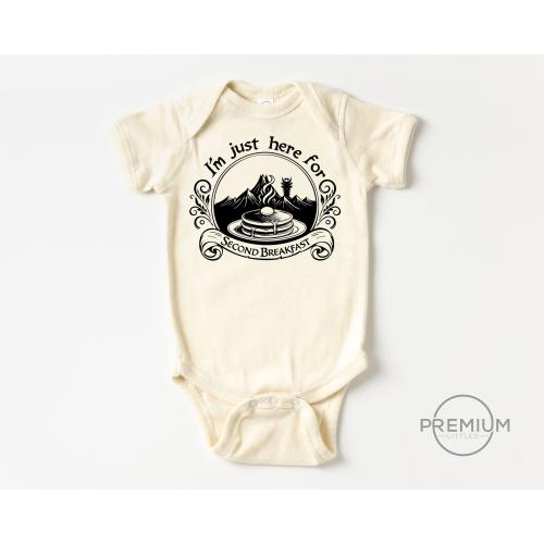 I'm Just Here For Second Breakfast Onesie® | 100% Premium Cotton | Cream Color | Available in SS Onesie® LS Onesie® and Toddler Shirt