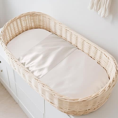 THXSILK 100% 7A+ Grade Mulberry Silk Bassinet Sleeve Sheet - Pearl White