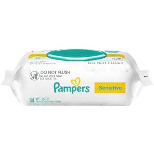 Pampers Baby Wipes Sensitive Perfume Free 1X Pop-Top Pack 84 Count