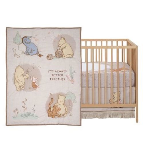 Lambs & Ivy Disney Baby Pooh Bear & Pals Cotton 3Piece Nursery Crib Bedding Set