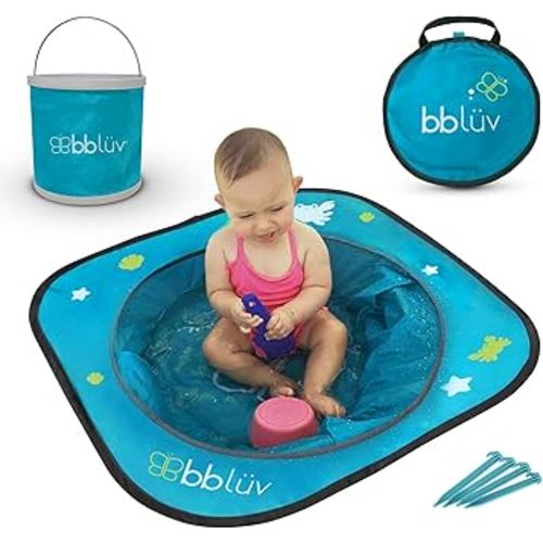 bblüv - Arenä - Pop Up Beach Pool for Infant at The Beach with Easy Clean Waterproof Material, Easy Fold Up for Travel + Collapsible Water Bucket Included