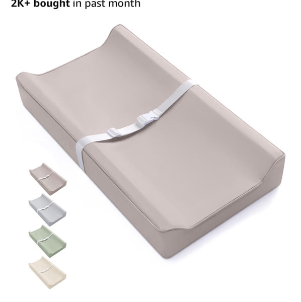Amazon.com: Blissful Diary Vegan Leather Baby Changing Pad with Waterproof & Wipe-Clean PU Cover, Standard Size Cozy Diaper Changing Pad for Dresser and Table, Taupe