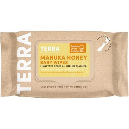 Bamboo Baby Wipes: Manuka Honey, 99.5% Pure New Zealand Water, 100% Biodegradable Bamboo Fiber, 0% Plastic, Unscented Baby Wipes for Sensitive Skin, 1 Pack of 70 Wipes (Pack Of 12)