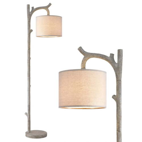 Oneach 61.5" Retro Floor Lamp for Living Room, Farmhouse Tree Trunk Deco Standing Lamp with Foot Switch for Bedroom,Office,Decor,Lighting