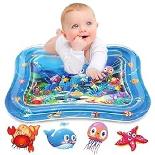 Infinno Inflatable Tummy Time Mat Premium Baby Water Play Mat for Infants and Toddlers Baby Toys for 3 to 24 Months, Strengthen Your Baby's Muscles, Portable - Blue