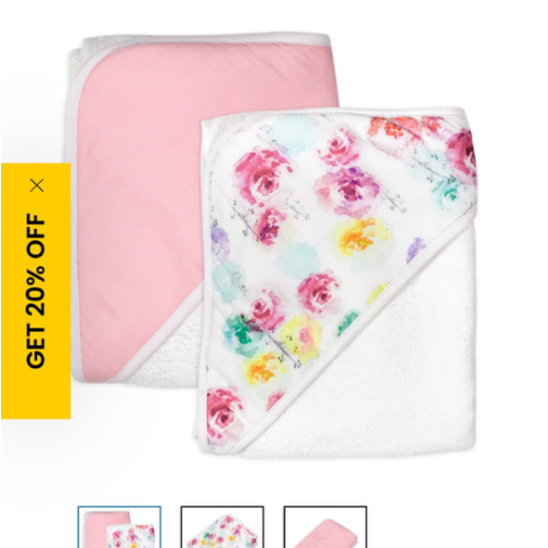 2-Pack Organic Cotton Hooded Towels, Rose Blossom | Honest Baby Clothing