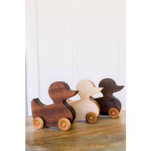 Wooden Montessori Duck Toy | Personalization Available | Natural Hardwood