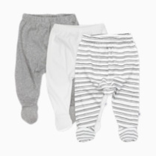 Honest Baby Clothing 3-Pack Organic Cotton Footed Harem Pants - Sketchy Stripe, Newborn
