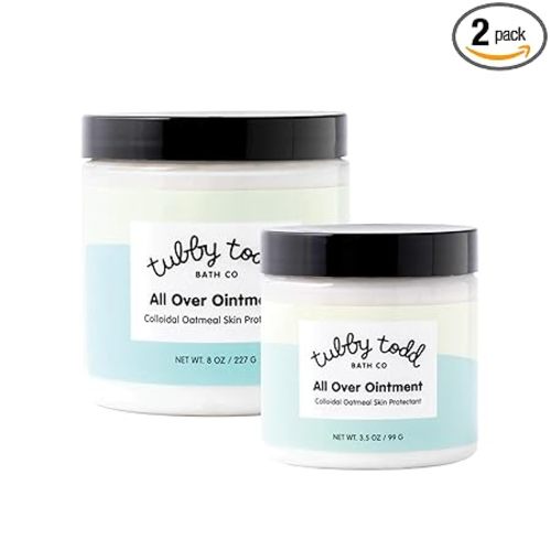 TUBBY TODD All Over Ointment - Baby Eczema Cream, Everyday Multi-Purpose Sensitive, Dry, Irritation Baby Skin Relief Cream, Steroid & Gluten Free, Fragrance Free, 3.5 oz & 8oz, 2 Pack