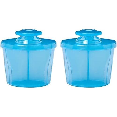 Dr. Brown's Baby Formula Dispenser with Snap-On Lid for On-the-Go Feedings,Milk Powder Dispenser for Traveling with Infant,Blue (Pack of 2)