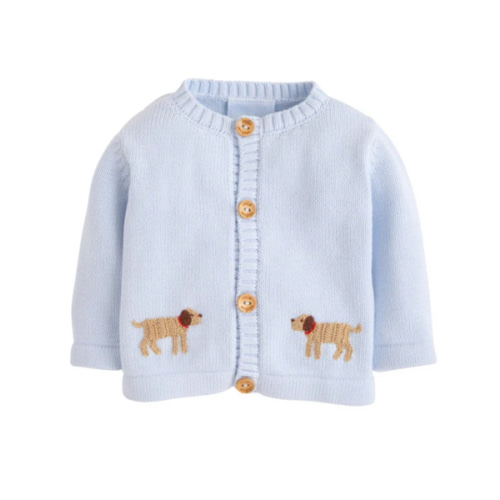Little English - Boy Lab Crochet Blue Sweater Infant Babies – Dottie Doolittle
