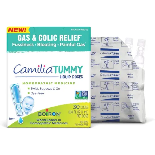 Boiron Camilia Tummy for Colic, Painful Gas, Bloating, & Fussiness- Sterile and Non-Drowsy Liquid Doses - 30 Count