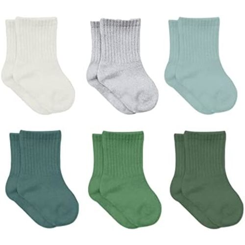 bistyle Baby Grip Ankle Socks 6 Pairs | Newborn Infant Toddlers Socks Organic Cotton | Kids Boys Girls Ankle Socks