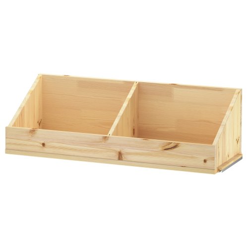 IVAR Box shelf with divider - pine 32 3/4x11 3/4x9 7/8 "