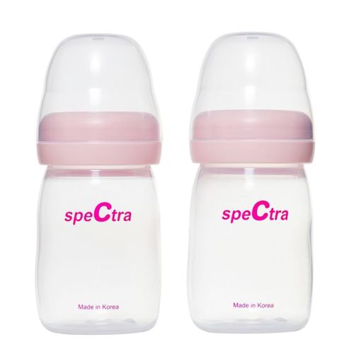 Spectra - Wide Neck Baby Bottles - Compatible with Spectra Breast Milk Pump Flanges (Pack of 2)