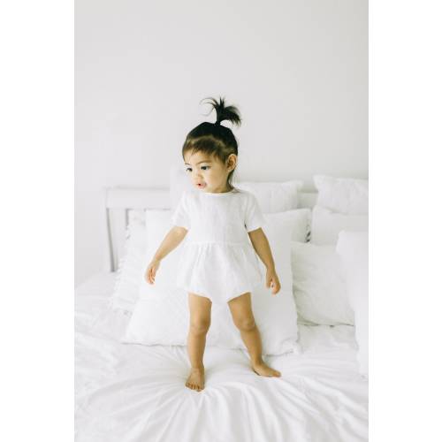 White Baby Romper, Linen Romper, Toddler Romper, Chirstening Outfit, Baby Shower Gift, Girl White Romper, Gender Neutral, Linen Jumpsuit