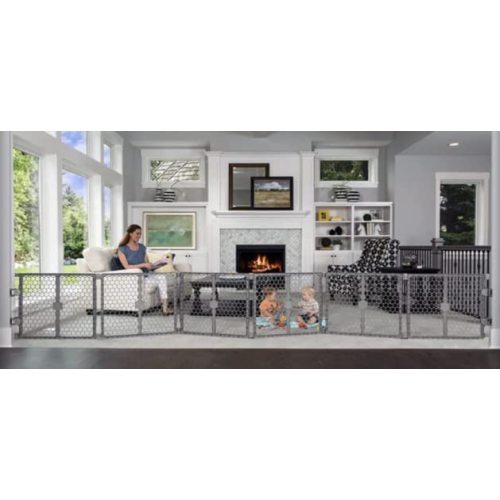 Regalo Plastic 192-Inch Super Wide Adjustable Baby Gate and Play Yard, 2-In-1, Bonus Kit, Includes 4 Pack of Wall Mounts