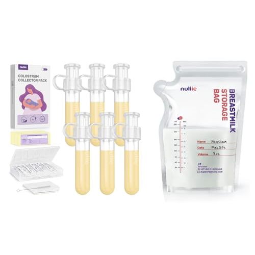 Nuliie Colostrum Collector Kit 7ml/6pcs + Nuliie 300 Pcs Breastmilk Storage Bags,BPA-Free