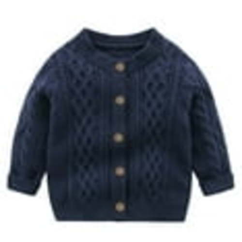 Odeerbi Baby Boys Cable Knit Cardigan Sweater Fall Winter Sweater Children Baby Knitted Cardigan Knit Sweater Dark Blue