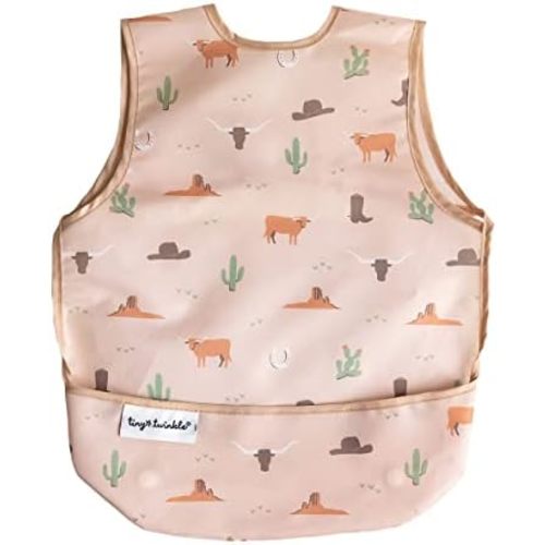 Tiny Twinkle Mess Proof Baby Bib - Waterproof Toddler and Baby Apron Bib - Machine Washable - PFAS and BPA Free