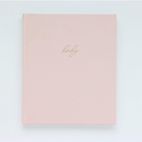 Linen Baby Book - Blush