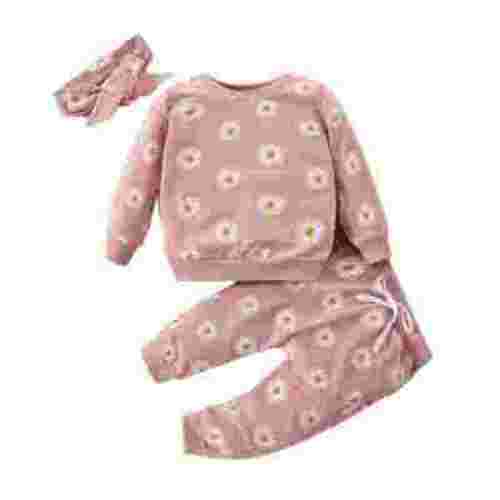 Edvintorg Toddler Girl Winter Clothes Set Fashion Sweatsuits Cute Printed Casual Long Sleeve Sweatshirt and Pocket Sweatpants Suit 6M-3Y Girls Boutique Outfits