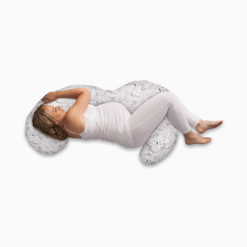 Boppy Pregnancy Total Body Pillow with Removable Pillow Cover - Gray Scattered Leaves