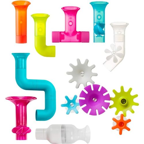 Boon BUNDLE Building Toddler Bath Tub Toy with Pipes, Cogs and Tubes for Kids Aged 12 Months and Up, Multicolor (Pack of 13)