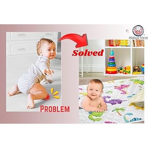 Baby Play Mat -Thick 50x50 Playpen Mat, Soft, Machine Washable Baby Mat for Floor and Premium Play Mat for Babies 6-12 Months for Playpen, Living Room and Hardwood Floor - Abbys Nest