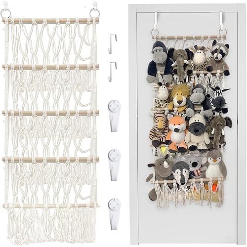 Stuffed Animal Net or Hammock Handmade Toy Hammock Net for Stuffed Animals Corner Wall Hanging for Toy Storage Organizer Holder for Small Stuffed Animal Net