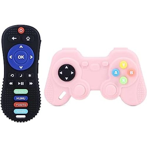 Soft Silicone Baby Teething Toys, Remote Control and Game Control Shape Babies Chew Toys, 3-12 Months Infant Toddlers BPA Free Baby Teethers Relief Soothe Toys by JinZeFa…