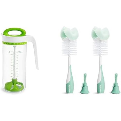 Munchkin® Smart BlendTM Pitcher & SpongeTM Bottle Brush, 2 Pack Bundle - Mixes Formula & Cleans Bottles