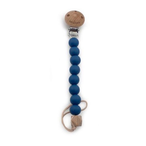 Kanga Care Silicone & Wood Paci Clip :: Midnight Blue