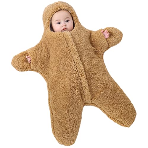 UAZNegozio Newborn Baby Boy Girl Winter Jumpsuit Outfit Hooded Onesie Thick Bodysuit Romper Cartoon Starfish Panda Coat