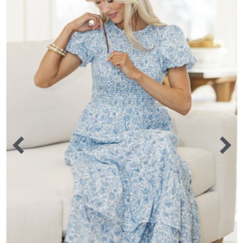NURSING COLLECTION: Make The Right Choice Blue Floral Maxi Dress