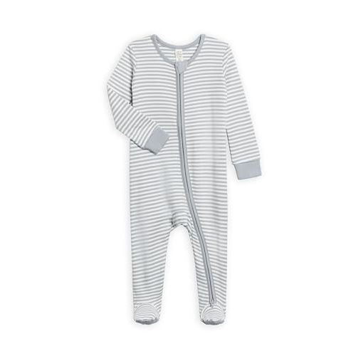 Colored Organics Baby Zip-Up Footed Sleeper with 2-Way Zipper - Newborn Organic Cotton Pajamas
