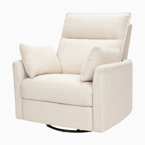 babyletto Nori Extra Wide Electronic Recliner and Swivel Glider - Performance Ivory Boucle