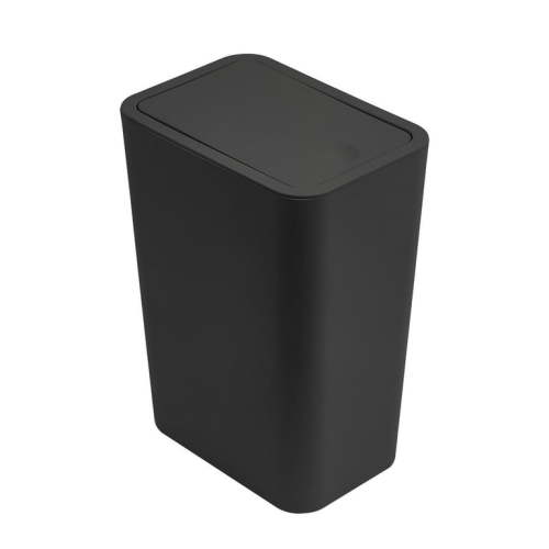 Beccgirl Bathroom Trash Can with Lid,Small Garbage Can With Press Lid, Trash Bin, Small Plastic Waste Basket, 10 L Narrow for Bedroom, Kitchen, Office,Cream White